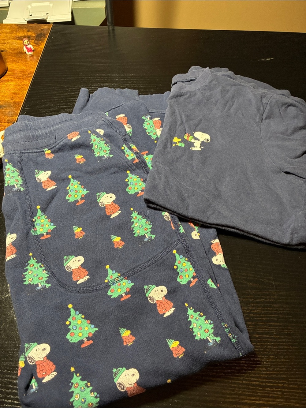 American Eagle Outfitters Navy Blue Snoopy Christmas Pajama Set